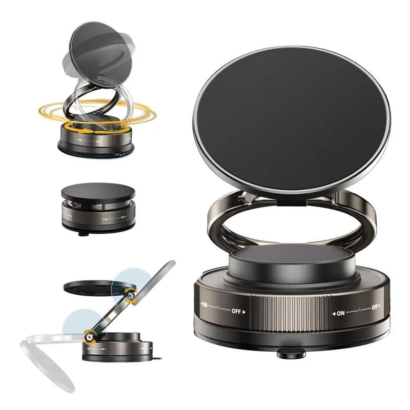 Upgraded Vacuum Magnetic Car Phone Holder for MagSafe, 360° Rotation, 96LBS Ultra Suction Cup Mount for iPhone & Android, Car/Gym/Mirror